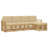 Set di divani da esterno 5 pcs Bianco e Beige
