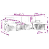 Set di divani da esterno 5 pcs Bianco e Beige