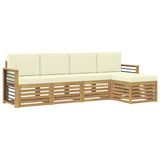 Set di divani da esterno 5 pcs Bianco e Crema