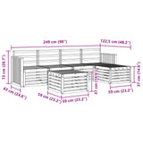 Set di divani da esterno 6 pcs Bianco 59 x 59 x 37 cm