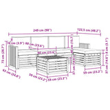 Set di divani da esterno 6 pcs Bianco e Beige 59 x 59 x 37 cm