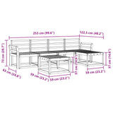 Set di divani da esterno 6 pcs Bianco 59 x 59 x 37 cm