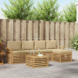 Set di divani da esterno 6 pcs Bianco e Beige 59 x 59 x 37 cm