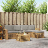 Set di divani da esterno 6 pcs Bianco e Grigio Chiaro