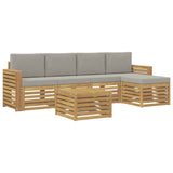 Set di divani da esterno 6 pcs Bianco e Grigio Chiaro