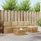 Set di divani da esterno 6 pcs Bianco e Beige 59 x 59 x 37 cm