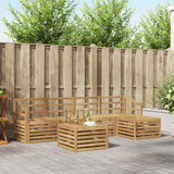 Set di divani da esterno 6 pcs Bianco Legno di Acacia Massello