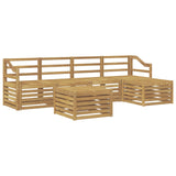 Set di divani da esterno 6 pcs Bianco Legno di Acacia Massello