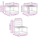 Set di divani da esterno 6 pcs Bianco Legno di Acacia Massello
