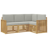Set divani 4 pcs Bianco e Grigio Chiaro 187,5 x 128,5 x 73 cm