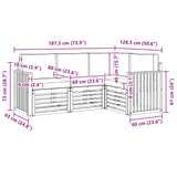 Set divani 4 pcs Bianco e Grigio Chiaro 187,5 x 128,5 x 73 cm