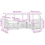 Set divani 4 pcs Bianco e Antracite 190 x 130,5 x 73 cm