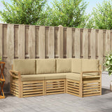 Set divani 4 pcs Bianco e Beige 190 x 130,5 x 73 cm Poliestere