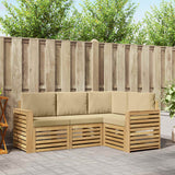 Set divani 4 pcs Bianco e Beige 191 x 132,5 x 73 cm Poliestere
