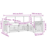 Set divani 4 pcs Bianco e Beige 191 x 132,5 x 73 cm Poliestere