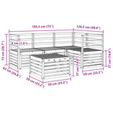 Set di divani da esterno 5 pcs Bianco 59 x 59 x 37 cm