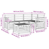 Set di divani da esterno 5 pcs Bianco 59 x 59 x 37 cm