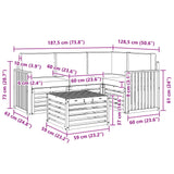 Set di divani da esterno 5 pcs Bianco e Antracite