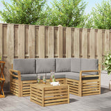 Set di divani da esterno 5 pcs Bianco e Grigio Chiaro