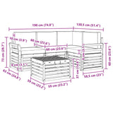 Set di divani da esterno 5 pcs Bianco e Beige 59 x 59 x 37 cm