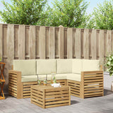 Set di divani da esterno 5 pcs Bianco e Crema 59 x 59 x 37 cm