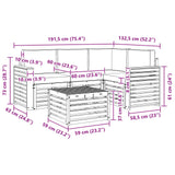 Set di divani da esterno 5 pcs Bianco e Crema 59 x 59 x 37 cm