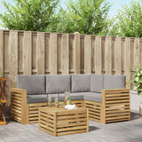 Set di divani da esterno 5 pcs Bianco e Grigio Chiaro