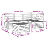 Set di divani da esterno 5 pcs Bianco 59 x 59 x 37 cm