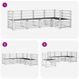 Set di divani da esterno 5 pcs Bianco 245 x 126,5 x 73 cm