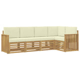 Set di divani da esterno 5 pcs Bianco e Crema