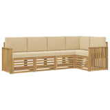 Set di divani da esterno 5 pcs Bianco e Beige