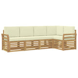Set di divani da esterno 5 pcs Bianco e Crema