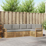 Set di divani da esterno 5 pcs Bianco e Grigio Chiaro