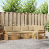 Set di divani da esterno 5 pcs Bianco e Beige