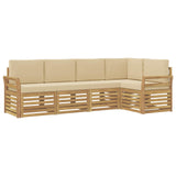 Set di divani da esterno 5 pcs Bianco e Beige