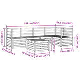 Set di divani da esterno 6 pcs Bianco 59 x 59 x 37 cm