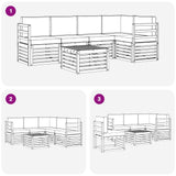Set di divani da esterno 6 pcs Bianco e Antracite