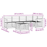 Set di divani da esterno 6 pcs Bianco 59 x 59 x 37 cm