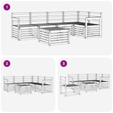 Set di divani da esterno 6 pcs Bianco 59 x 59 x 37 cm