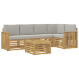 Set di divani da esterno 6 pcs Bianco e Grigio Chiaro