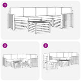 Set di divani da esterno 6 pcs Bianco e Beige 59 x 59 x 37 cm