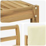 Set di divani da esterno 6 pcs Bianco e Crema 59 x 59 x 37 cm