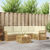 Set di divani da esterno 6 pcs Bianco e Crema 59 x 59 x 37 cm