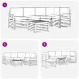 Set di divani da esterno 6 pcs Bianco e Crema 59 x 59 x 37 cm