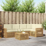 Set di divani da esterno 6 pcs Bianco e Crema 59 x 59 x 37 cm
