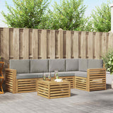 Set di divani da esterno 6 pcs Bianco e Grigio Chiaro