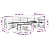 Set di divani da esterno 6 pcs Bianco 59 x 59 x 37 cm