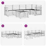 Set di divani da esterno 6 pcs Bianco 59 x 59 x 37 cm