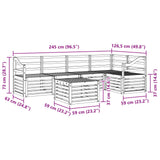 Set di divani da esterno 6 pcs Bianco 59 x 59 x 37 cm