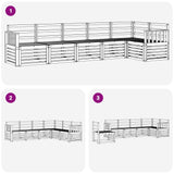 Set di divani da esterno 6 pcs Bianco 306 x 128,5 x 73 cm